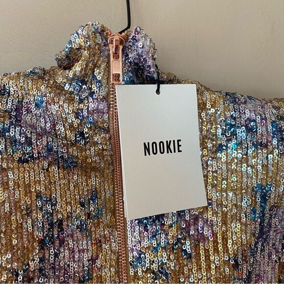 NWT Nookie Forever Set dress sequin two pc crop top mini skirt XS - Picture 7 of 12